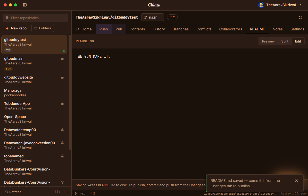 Chintu README editor