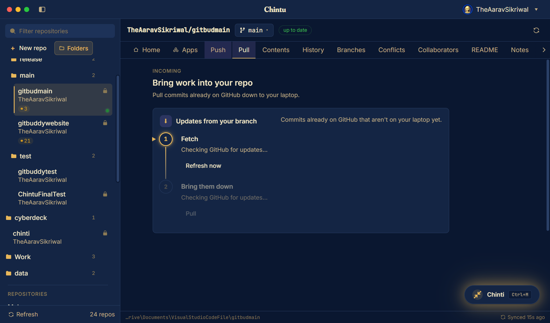 Chintu Pull view bringing commits from GitHub